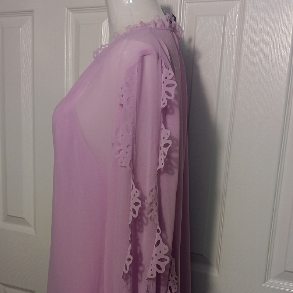 NWT! White House Black Market Lavender Romantic Lace Trim Blouse - Picture 5 of 15